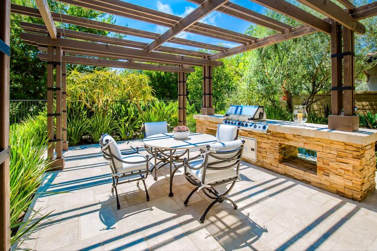 Dining under the pergola