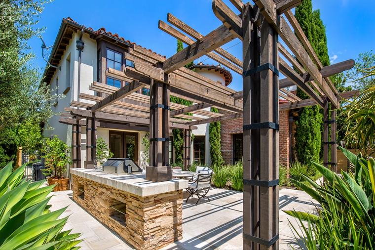Pergola and rear elevation